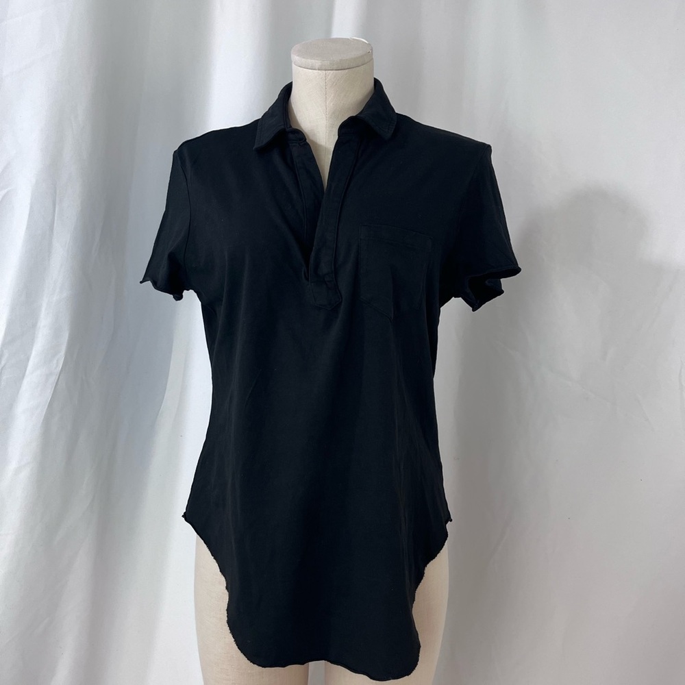 Frank & Eileen Black Short Sleeve Top